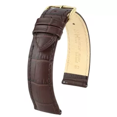 Hirsch Duke borjúbőr óraszíj, sötétbarna, 14/12L