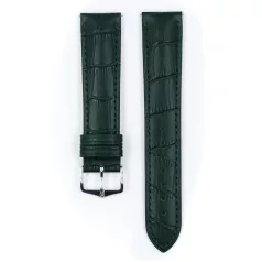 Hirsch Duke borjúbőr óraszíj, sötétzöld, 18/16L