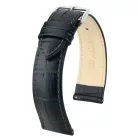 Hirsch Duke borjúbőr óraszíj, fekete, 20/18L