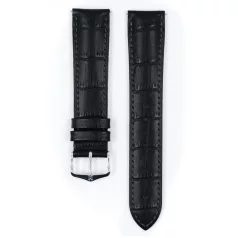 Hirsch Duke borjúbőr óraszíj, fekete, 23/20L