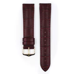Hirsch Duke borjúbőr óraszíj, burgundi, 18/16L