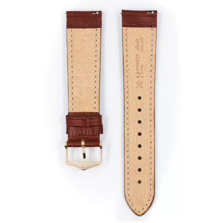 Hirsch Duke borjúbőr óraszíj, aranybarna, 20/18L
