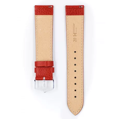 Hirsch Kansas borjúbőr óraszíj, piros, 16/14