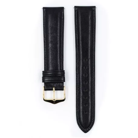 Hirsch Ascot borjúbőr óraszíj, fekete 19/18L
