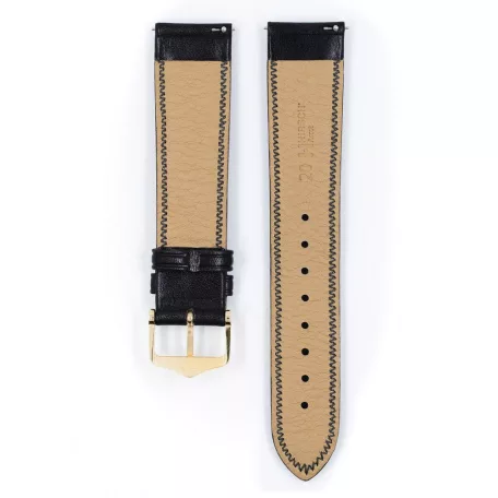 Hirsch Ascot borjúbőr óraszíj, fekete 19/18L