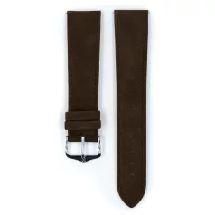   Hirsch Osiris Nubuck borjúbőr óraszíj, sötétbarna, 18/16