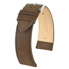   Hirsch Osiris Nubuck borjúbőr óraszíj, sötétbarna, 22/20