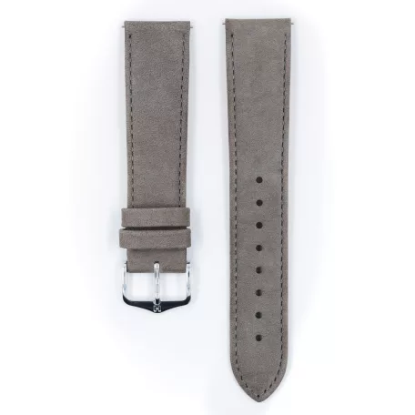 Hirsch Osiris Nubuck borjúbőr óraszíj, szürke, 20/18