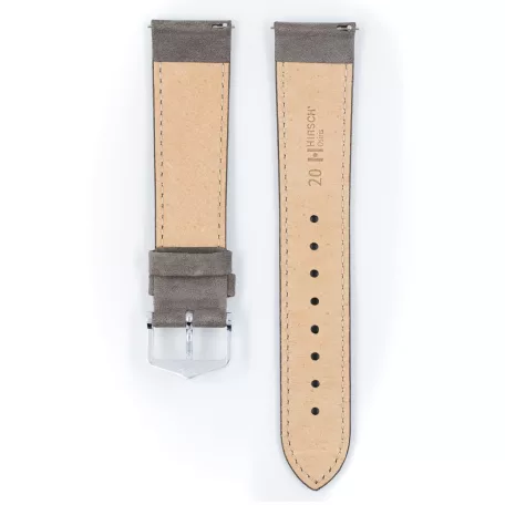 Hirsch Osiris Nubuck borjúbőr óraszíj, szürke, 22/20