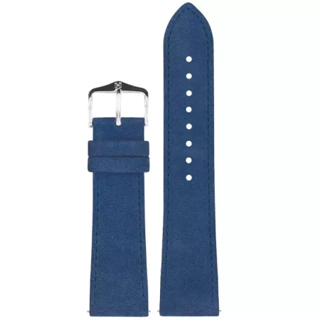 Hirsch Osiris Nubuck borjúbőr óraszíj, sötétkék, 20/18L