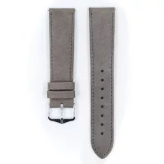 Hirsch Osiris Nubuck borjúbőr óraszíj, szürke, 16/14