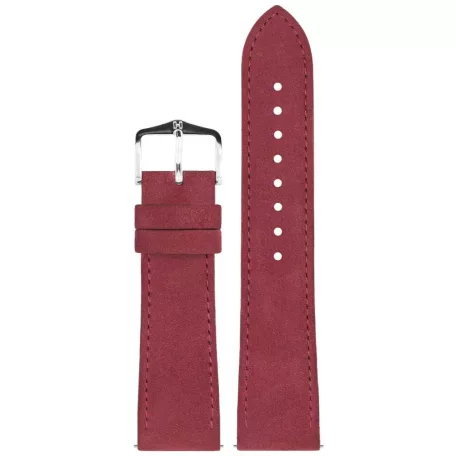 Hirsch Osiris Nubuck borjúbőr óraszíj, burgundi, 18/16M
