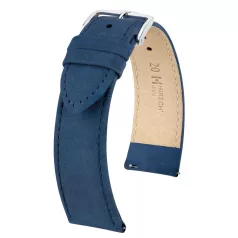   Hirsch Osiris Nubuck borjúbőr óraszíj, sötétkék, 16/14M