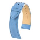 Hirsch Osiris Nubuck borjúbőr óraszíj, világoskék, 12/10M