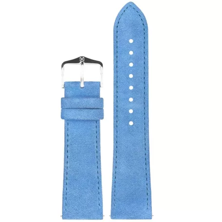 Hirsch Osiris Nubuck borjúbőr óraszíj, világoskék, 14/12M