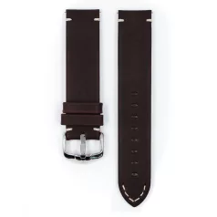 Hirsch Ranger borjúbőr óraszíj, sötétbarna, 18/18L
