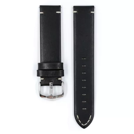Hirsch Ranger borjúbőr óraszíj, fekete, 24/24