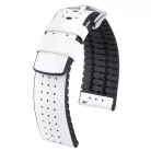 Hirsch Tiger óraszíj, borjúbőr/kaucsuk fehér 20/18L