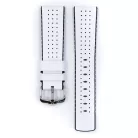 Hirsch Tiger óraszíj, borjúbőr/kaucsuk fehér 20/18L