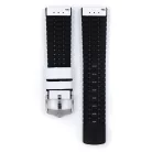 Hirsch Tiger óraszíj, borjúbőr/kaucsuk fehér 20/18L