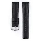 Hirsch Tiger óraszíj, borjúbőr/kaucsuk fekete 18/16L