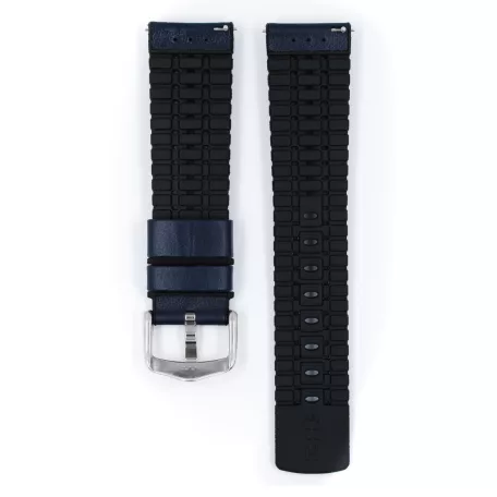 Hirsch Tiger óraszíj, borjúbőr/kaucsuk kék 20/18L