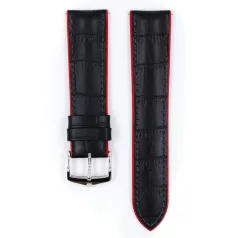 Hirsch Andy borjúbőr, fekete/piros 24/22L