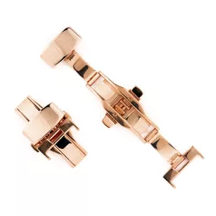 RIOS acél pillangócsat, fényes rosegold, 18mm