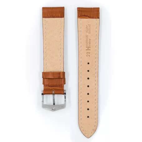 Hirsch Modena borjúbőr óraszíj, mézbarna 22/20L