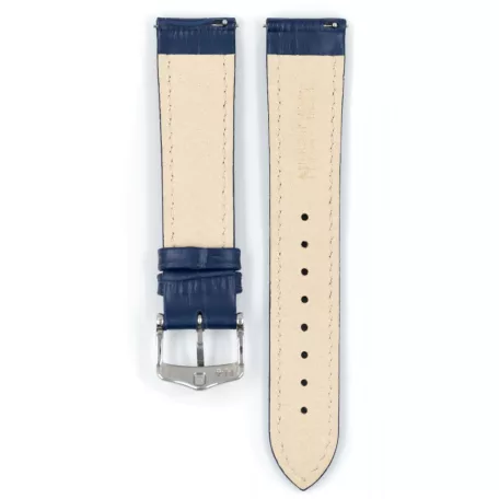 Hirsch Modena borjúbőr óraszíj, kék 20/18L