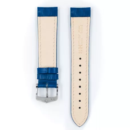 Hirsch Modena borjúbőr óraszíj, királykék 20/18L