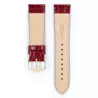 Hirsch Crocograin borjúbőr óraszíj, burgundi, 18/16M