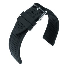 Eulit Silicon Air szilikon óraszíj, fekete/fekete, 20mm