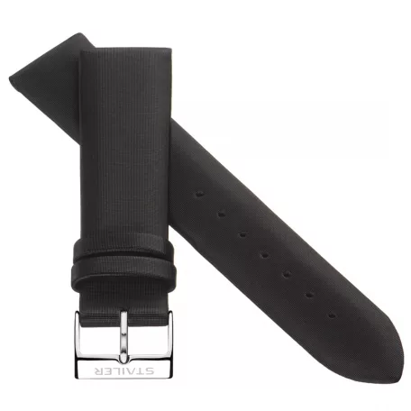 STAILER Original Techno Satin óraszíj, fekete 20/18 M