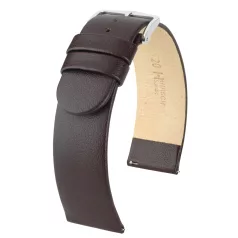 Hirsch Scandic borjúbőr óraszíj, sötétbarna, 20/20L