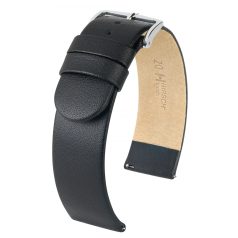 Hirsch Scandic borjúbőr óraszíj, fekete, 22/22L