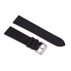 EULIT Canvas textil óraszíj, fekete 22mm