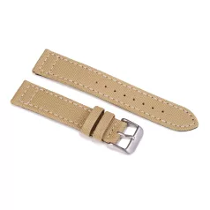 EULIT Canvas textil óraszíj, bézs 22mm