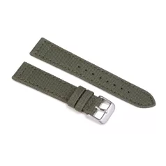 EULIT Canvas textil óraszíj, olivazöld 22mm
