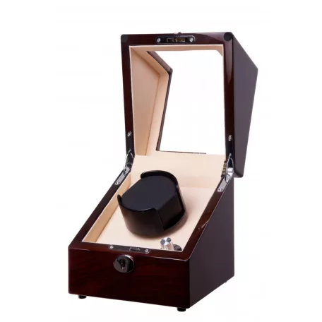 EDELWOLLE LAKKOZOTT MAHAGÓNI SZÍNŰ FA ÓRAFORGATÓ 1 ÓRÁNAK