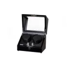 EDELWOLLE LAKKOZOTT FEKETE SZÍNŰ FA ÓRAFORGATÓ 2 ÓRÁNAK