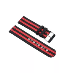 NATO SZÍJ, FEKETE/PIROS, 22MM