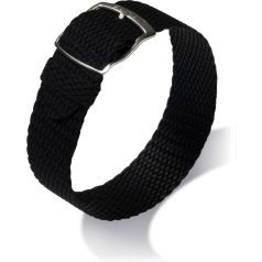 EULIT Panama egyrészes perlon óraszíj, fekete 18mm
