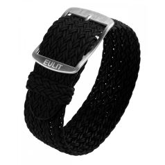 EULIT Atlantic egyrészes perlon óraszíj, fekete 18mm