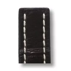 RIOS Aero Breitling bőr óraszíj, fekete, 20/18mm