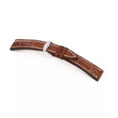   RIOS Jet Breitling aligátorbőr óraszíj, konyakbarna, 22/18mm