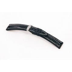 RIOS Jet Breitling aligátorbőr óraszíj, fekete, 20/18mm