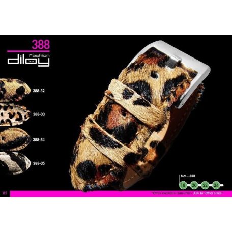 Diloy Leopardo bőr óraszíj, tigris mintás, 20mm