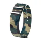 Hirsch Rush NATO óraszíj, barna/zöld/homok, camouflage, 18 mm