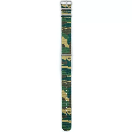 Hirsch Rush NATO óraszíj, barna/zöld/homok, camouflage, 18 mm